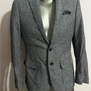 Express Gray Sport Coat with Notched Lapels